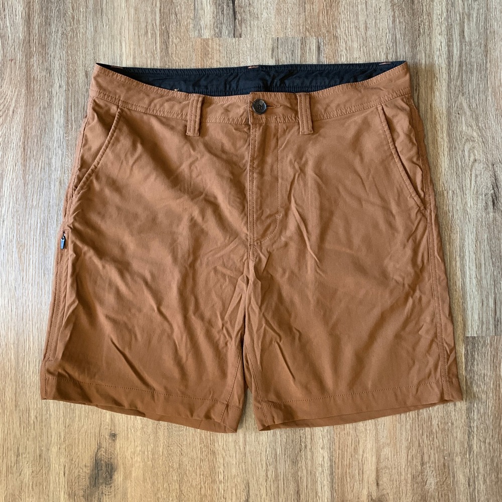 prAna Alameda hiking climbing shorts in brown - 7in - size 34 mens